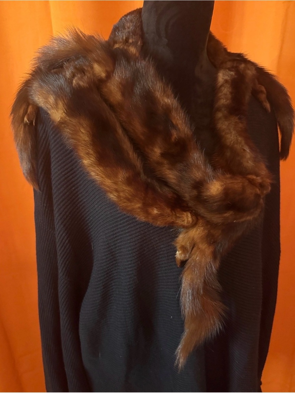 Mink 4 pelts scarf